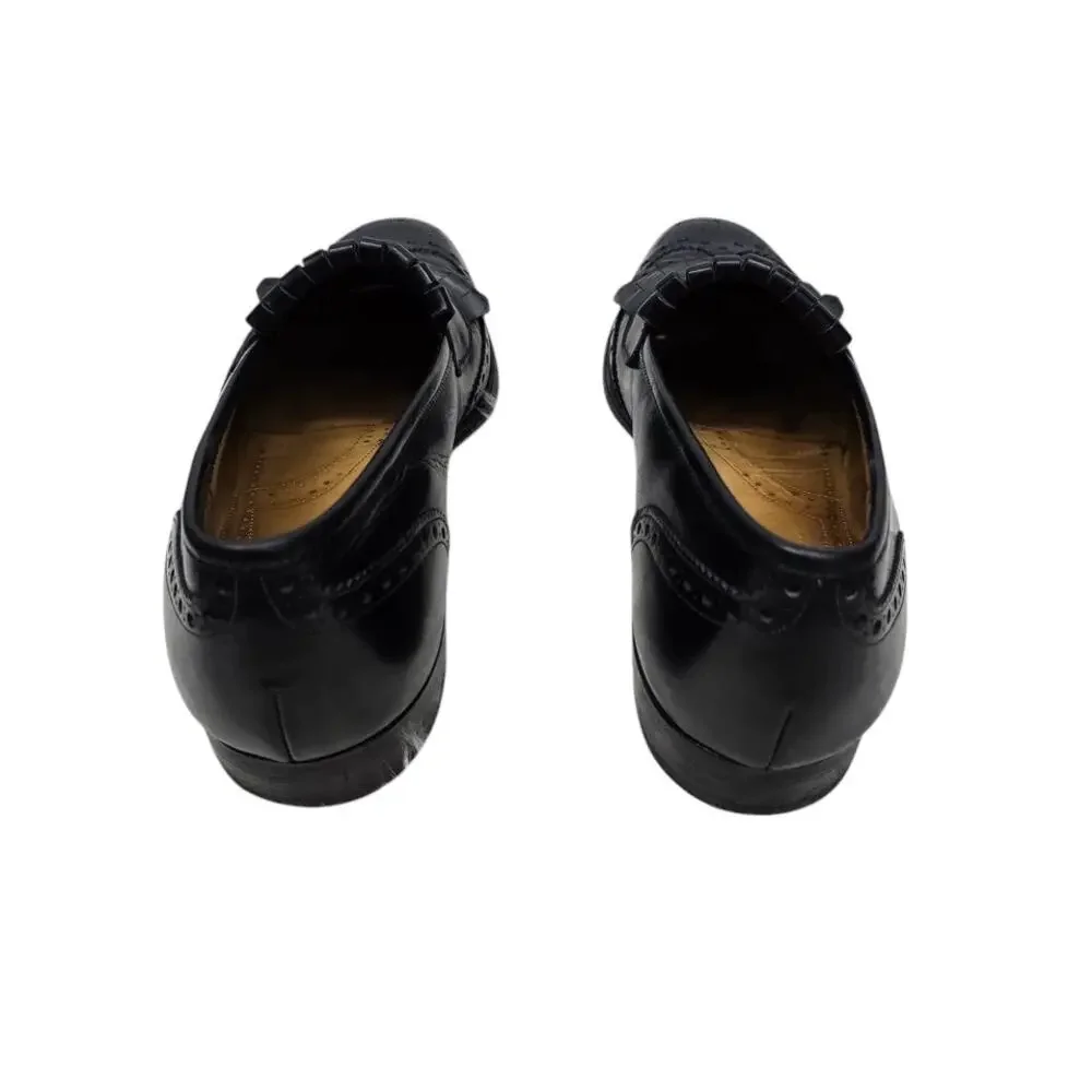 JOHNSTON & MURPHY Aristocraft Kiltie Dress Shoe Loafers 9.5 Black Wingtip Brogue